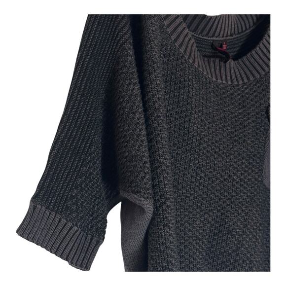 Womens Material Girl Cropped Slouch Scoop Neck Boho 90s like Gray Sweater Large - Picture 4 of 10